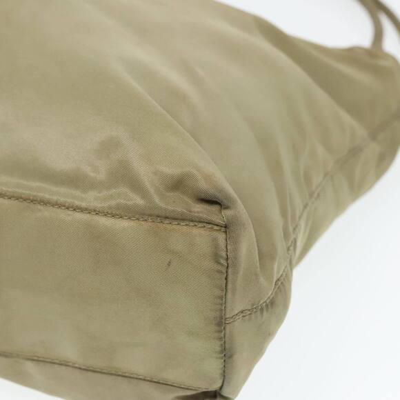 PRADA Tote Bag Nylon Beige Silver Auth bs18439 - Picture 9 of 16